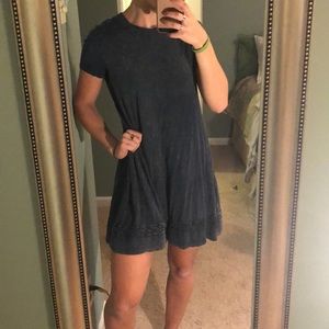 Distressed navy dress